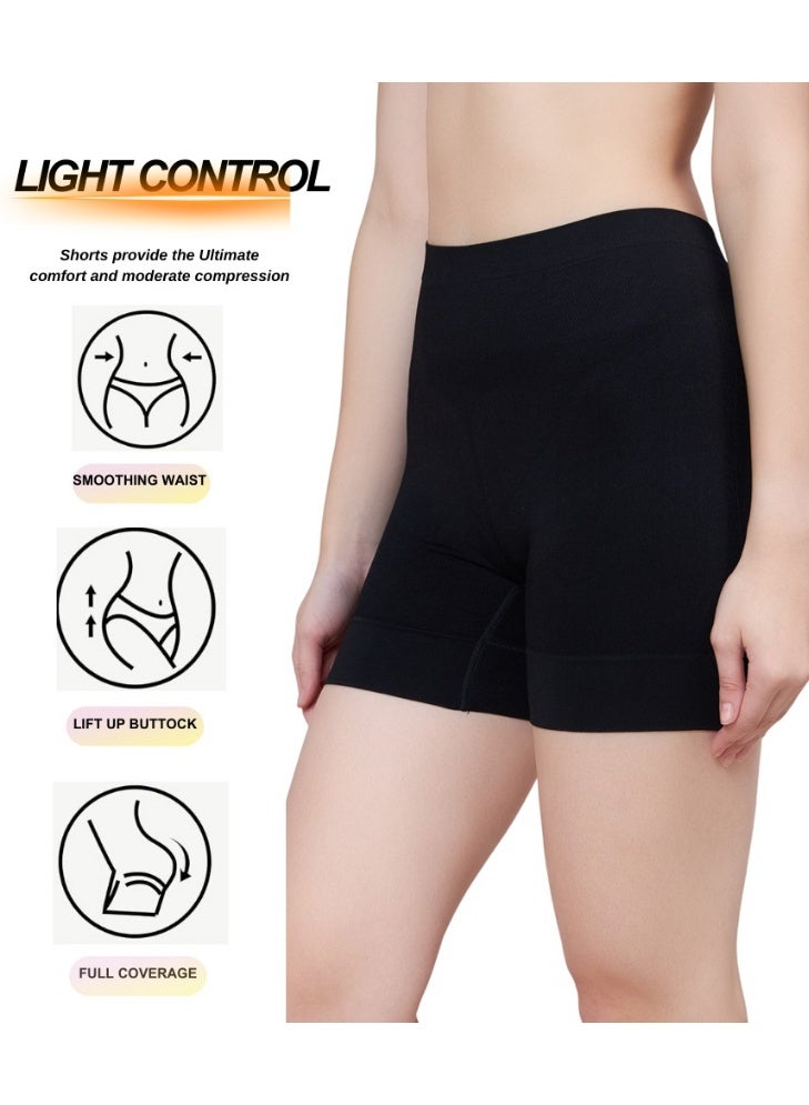 Glamroot Seamless High Waist Tummy Control Shapewear Boyshort Panty, Size M -XXL, Black/Grey (Pack Of 2) - Image 5