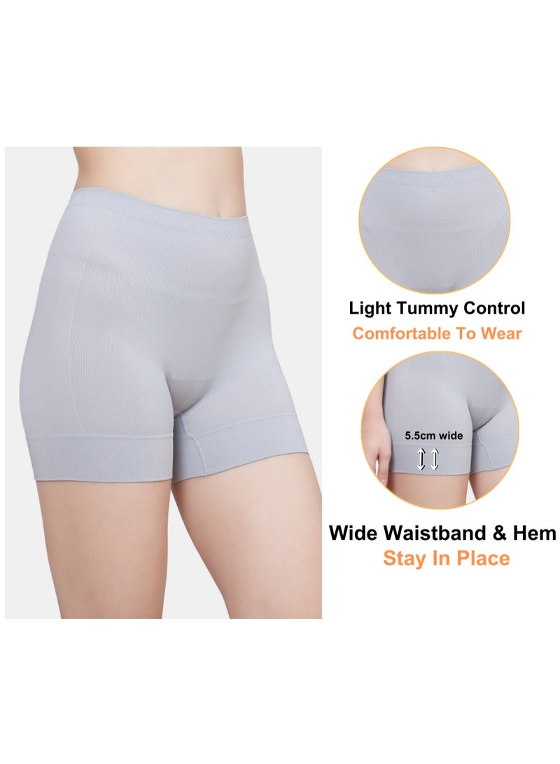 Glamroot Seamless High Waist Tummy Control Shapewear Boyshort Panty, Size M -XXL, Black/Grey (Pack Of 2) - Image 4