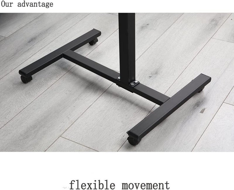 HOOKOR Laptop Desk For Lifting And Rotating, Movable Bedside Desk With Wheels, Adjustable Laptop Stand, Side End Table For Couch, Coffee Table For Home Office - Image 4