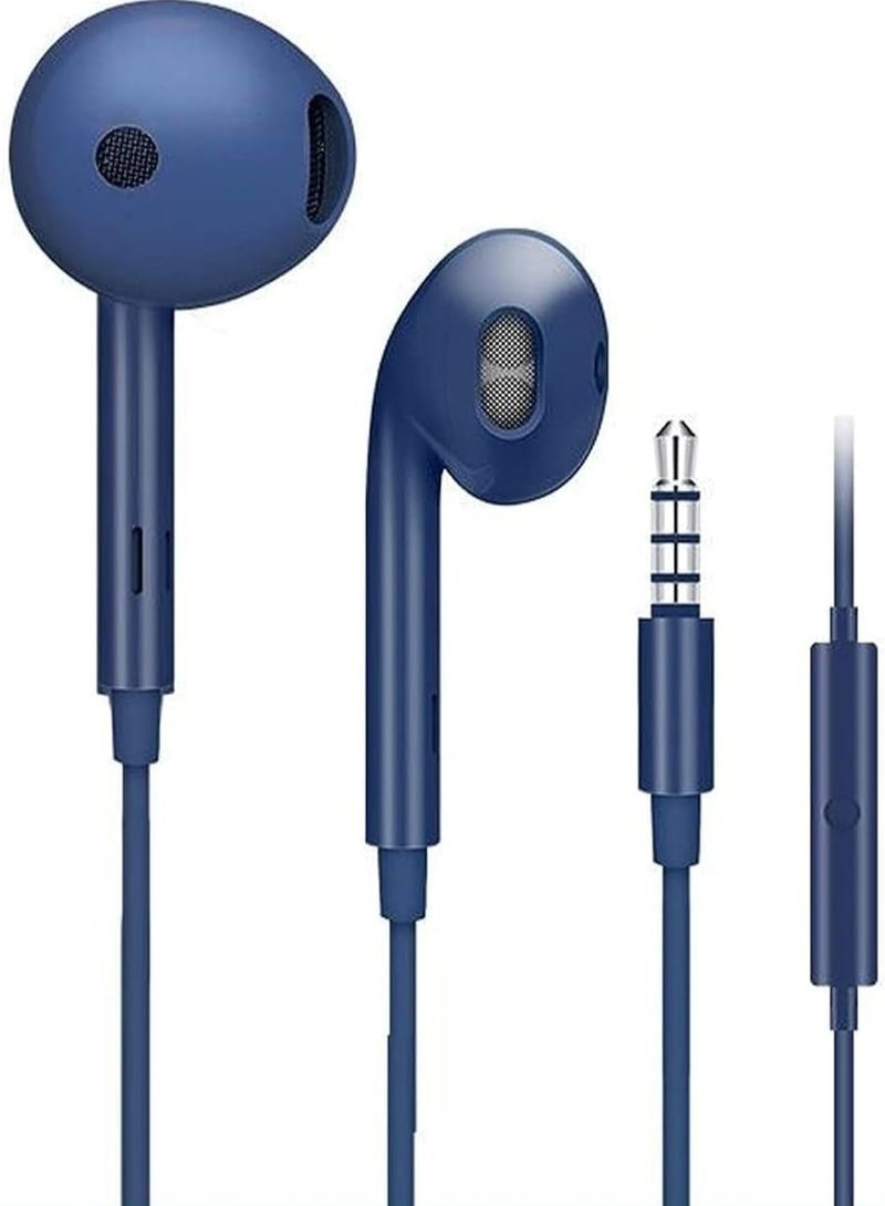 أوبو In-Ear Wired Earphone With Built-In Microphone 3.5mm Blue - Image 1
