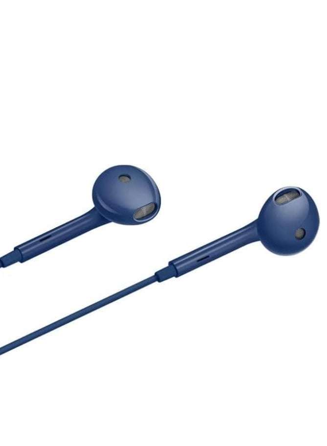 أوبو In-Ear Wired Earphone With Built-In Microphone 3.5mm Blue - Image 2