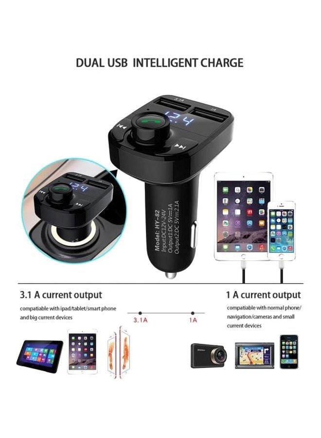 جهاز استقبال صوت ستيريو AUX مزود بتقنية البلوتوث مع شاحن بمنفذي USB أسود - Image 5