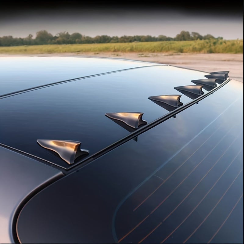 Carbon Fiber Car Decoration Kit Black Universal Shark Fin Roof Tail Rear Stickers Bumper Guards Exterior Trim Styling - Image 1