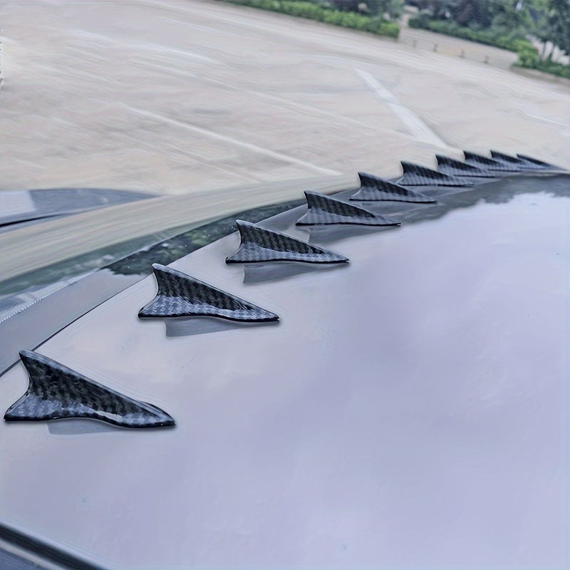 Carbon Fiber Car Decoration Kit Black Universal Shark Fin Roof Tail Rear Stickers Bumper Guards Exterior Trim Styling - Image 5