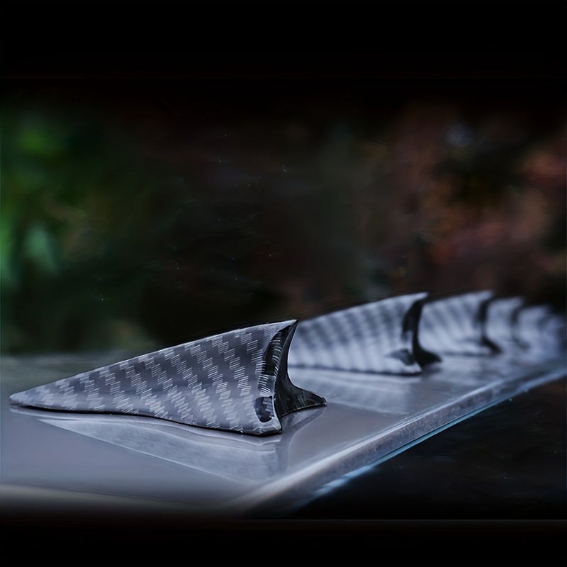 Carbon Fiber Car Decoration Kit Black Universal Shark Fin Roof Tail Rear Stickers Bumper Guards Exterior Trim Styling - Image 4