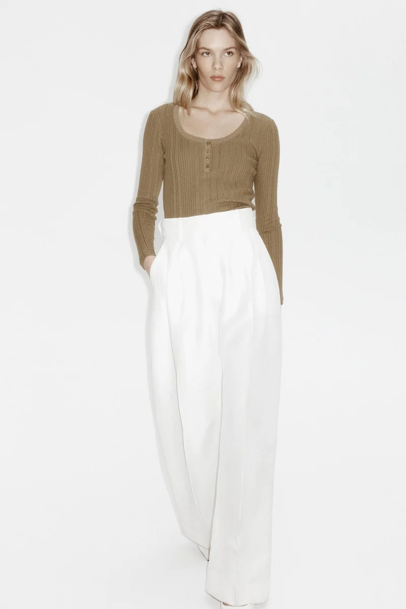 H&M Pointelle-knit cotton top