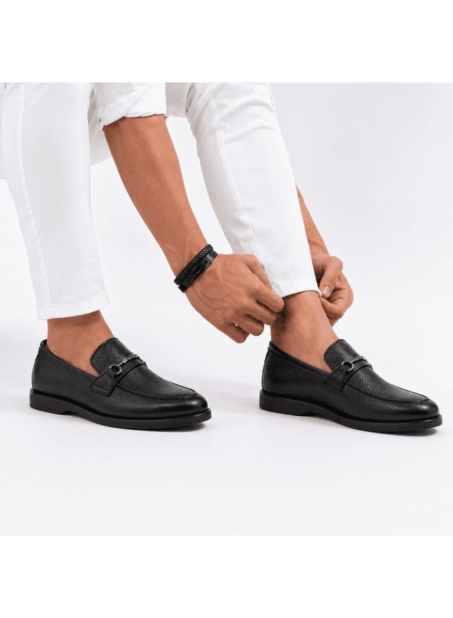 Men's Classic Slip-On Loafer - Genuine Leather, Stylish Metal Accessories, Comfortable Sole and Durable Flexible Base - Image 3