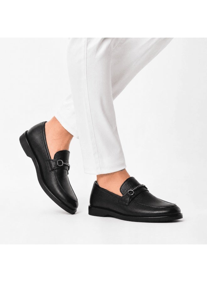Men's Classic Slip-On Loafer - Genuine Leather, Stylish Metal Accessories, Comfortable Sole and Durable Flexible Base - Image 5