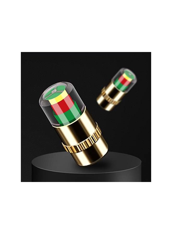 S-TOP 8 قطع غطاء صمام مستشعر ضغط إطارات السيارة مع مؤشر تنبيه 3 ألوان (ذهبي، 2.2 بار 32 PSI) - Image 2