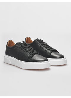 Harrow Leather Black Lace-up Men's Sports Shoes  - Image 2