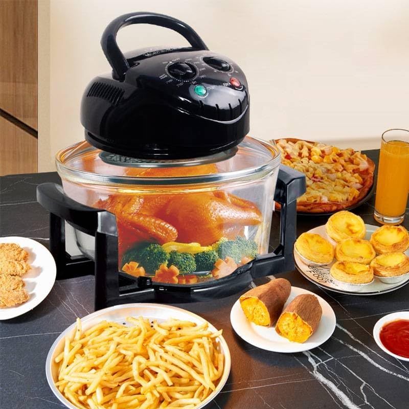 Jolfay Jolfay 17 Quart Convection Countertop Air Fryer See through Glass for Best Cooking Results Air Fryer Roaster Bake Grill Steam Roast Includes Glass Bowl Broil Rack Toasting Rack - Image 3