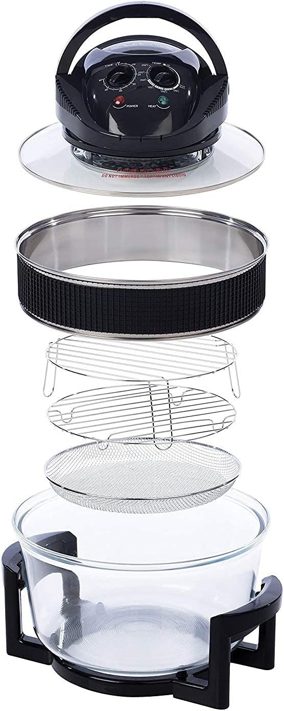 Jolfay Jolfay 17 Quart Convection Countertop Air Fryer See through Glass for Best Cooking Results Air Fryer Roaster Bake Grill Steam Roast Includes Glass Bowl Broil Rack Toasting Rack - Image 2