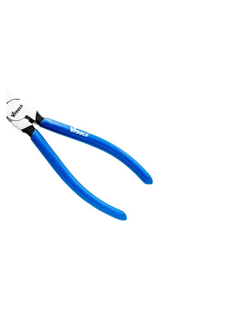 VTOOLS 7 Inch Carbon Steel Internal Circlip Plier With Straight Tips, Heavy Duty Retaining Ring Pliers, Black Blue PVC Dipped Handle - Image 5