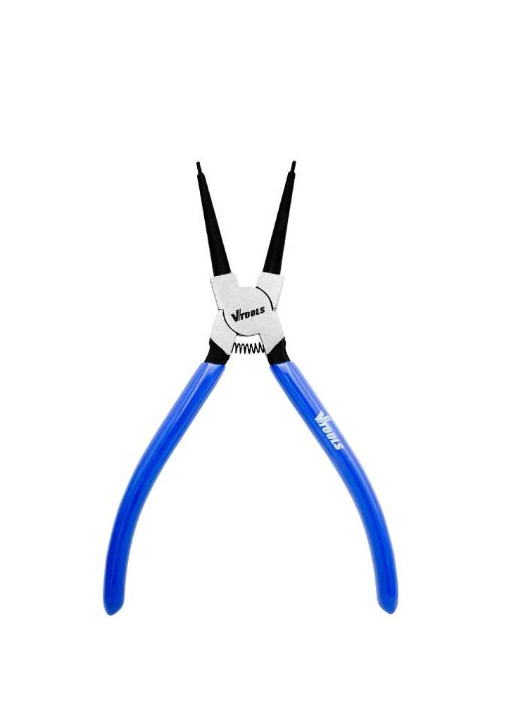 VTOOLS 7 Inch Carbon Steel Internal Circlip Plier With Straight Tips, Heavy Duty Retaining Ring Pliers, Black Blue PVC Dipped Handle - Image 2