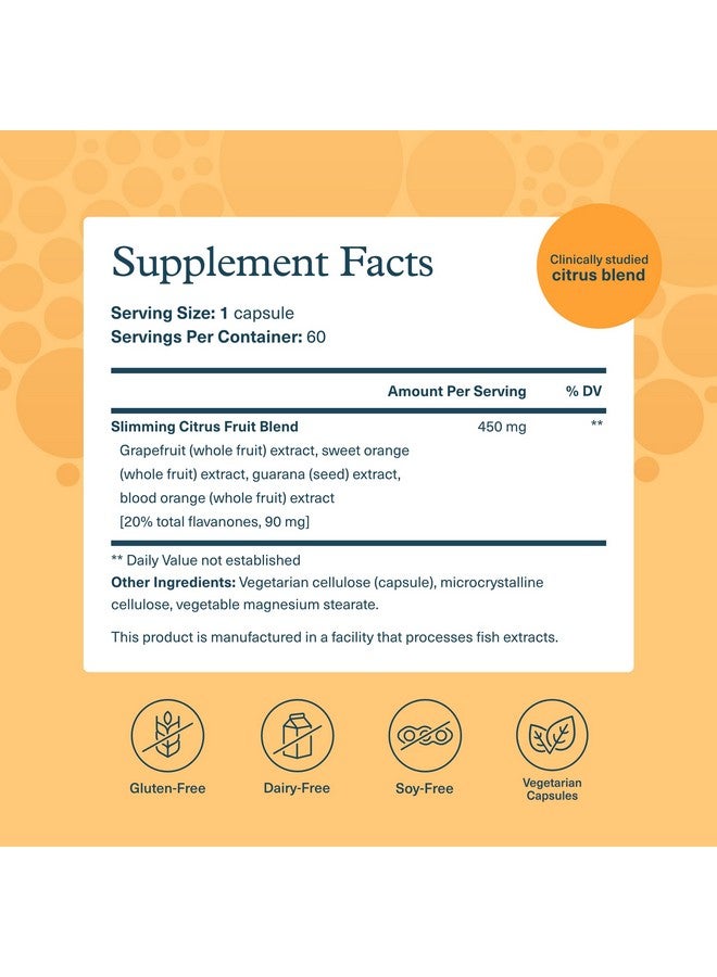 يوثيري Youtheory Slimming Citrus Fruit - مكمل غذائي نباتي مع الكروم - يدعم الصحة العامة* - خالٍ من منتجات الألبان والصويا والغلوتين - 60 كبسولة نباتية - Image 2