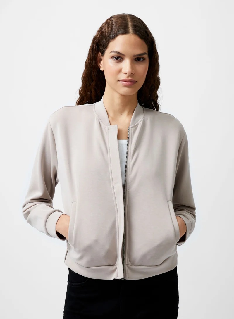 French Connection Washed Macchiato Wren Zip Through Bomber for Women | Best Price UAE