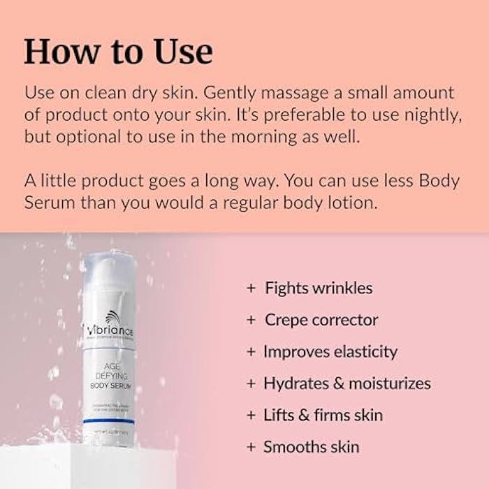 Vibriance Age Defying Body Serum, 4.5 fl oz - Anti Aging and Ultra Hydrating - Infused with Hyaluronic Acid - Fast-Absorbing Crepey Skin Corrector for Wrinkles, Dryness - Image 3