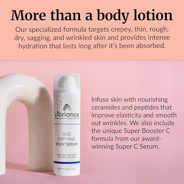 Vibriance Age Defying Body Serum, 4.5 fl oz - Anti Aging and Ultra Hydrating - Infused with Hyaluronic Acid - Fast-Absorbing Crepey Skin Corrector for Wrinkles, Dryness - Image 5