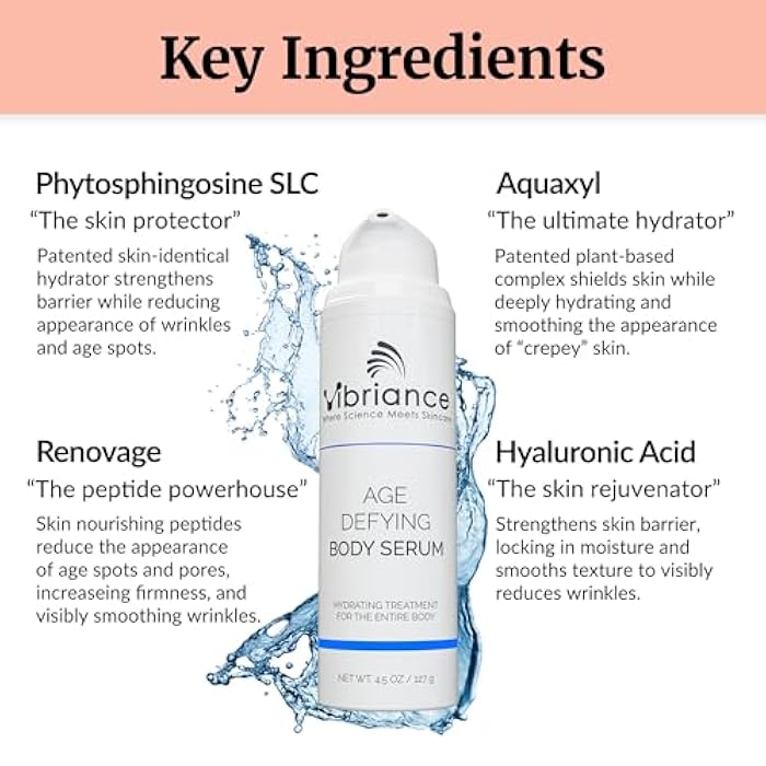 Vibriance Age Defying Body Serum, 4.5 fl oz - Anti Aging and Ultra Hydrating - Infused with Hyaluronic Acid - Fast-Absorbing Crepey Skin Corrector for Wrinkles, Dryness - Image 4