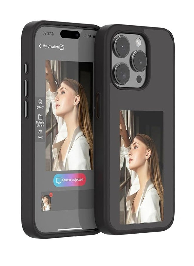 General - Smartphone case with NFC 2024 ink screen, AI projector case for iPhone 15ProMax/15Pro/15Plus/15, ink display image on phone case - Image 1