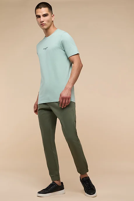 R&B Solid Jogger Pants with Drawstring Waist