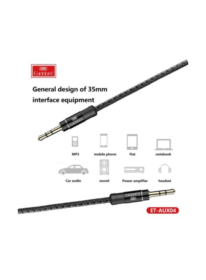 Earldom 3.5mm To 3.5mm ET-AUX04 Audio Cable Black - Image 1