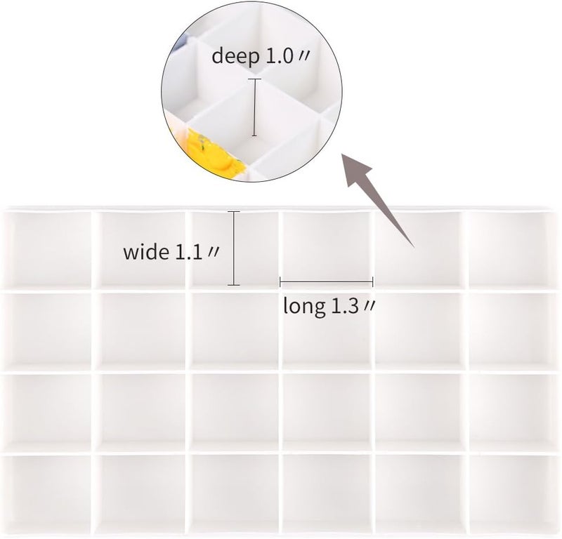 TRANSON Artist Paint Saver Palette 24 Wells with 1 Fine Paintbrush - Image 4