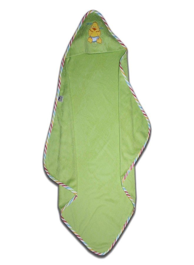 Cradle Togs Blue Hooded Towel | Both Side Terry Cloth | 100% cotton | Ultra Soft | 0-12 months (Green) - Image 1