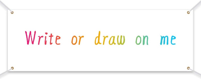 كلاراكو لافتات كبيرة وعلامات فارغة من قماش أكسفورد بوليستر سهل التعليق مع حبل تعليق للاستخدام الداخلي والخارجي (أبيض، 2 × 6 أقدام) - Image 4