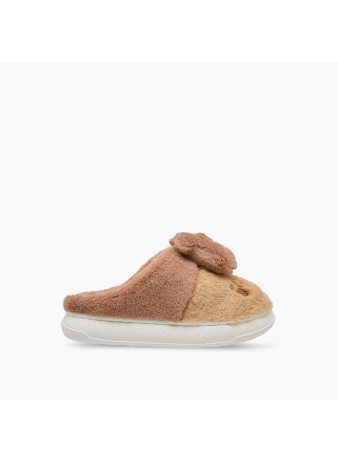LIFESTYLE Girls Teddy Bear Plush Bedroom Mules - Image 3