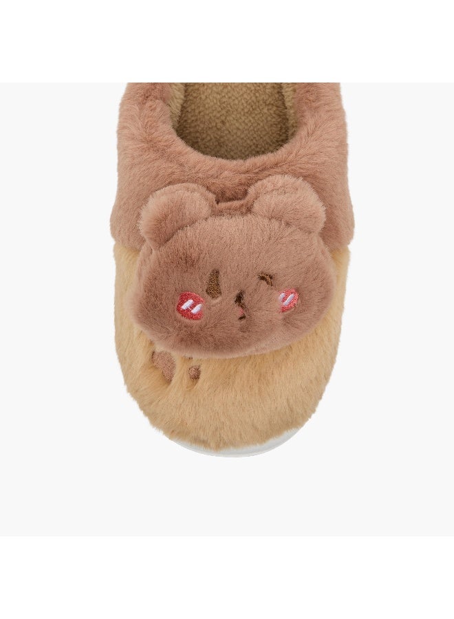 LIFESTYLE Girls Teddy Bear Plush Bedroom Mules - Image 4