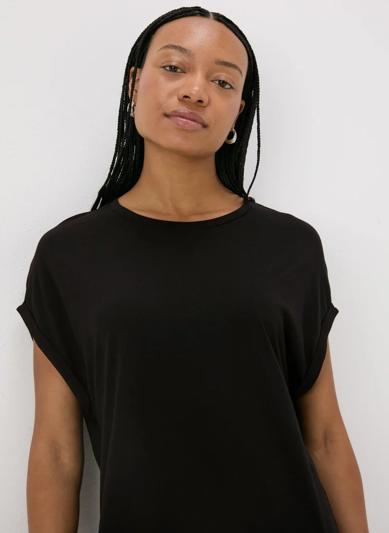 Matalan Black Longline T-Shirt
