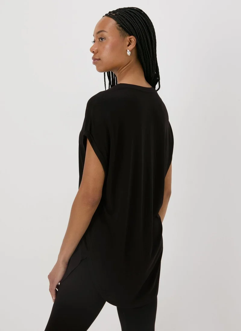 Matalan Black Longline T-Shirt