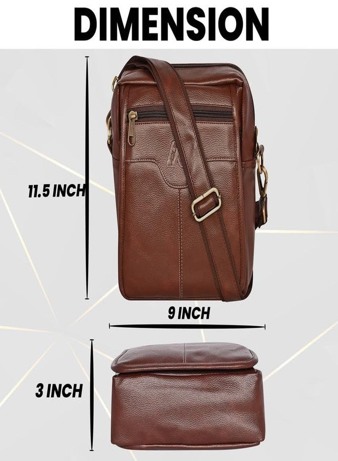 ABLE® Darvin Sling Bag Cross Body Unisex Bag (BROWN) - Image 5