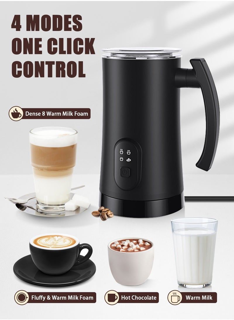 HomarKet - Milk Frother, 4 in 1 Electric Milk Steamer, Automatic Hot and Cold Foam Maker , 12 oz/350ml Detachable Milk Steamer with Washing Brush for Coffee, Latte, Hot Chocolates, Cappuccino - Image 1
