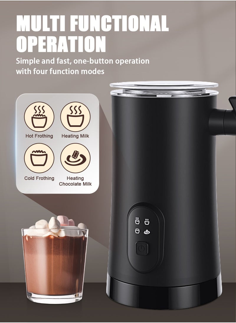 HomarKet - Milk Frother, 4 in 1 Electric Milk Steamer, Automatic Hot and Cold Foam Maker , 12 oz/350ml Detachable Milk Steamer with Washing Brush for Coffee, Latte, Hot Chocolates, Cappuccino - Image 1