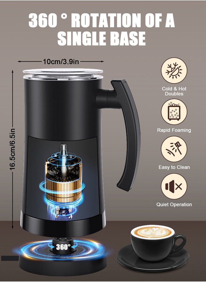 HomarKet - Milk Frother, 4 in 1 Electric Milk Steamer, Automatic Hot and Cold Foam Maker , 12 oz/350ml Detachable Milk Steamer with Washing Brush for Coffee, Latte, Hot Chocolates, Cappuccino - Image 1