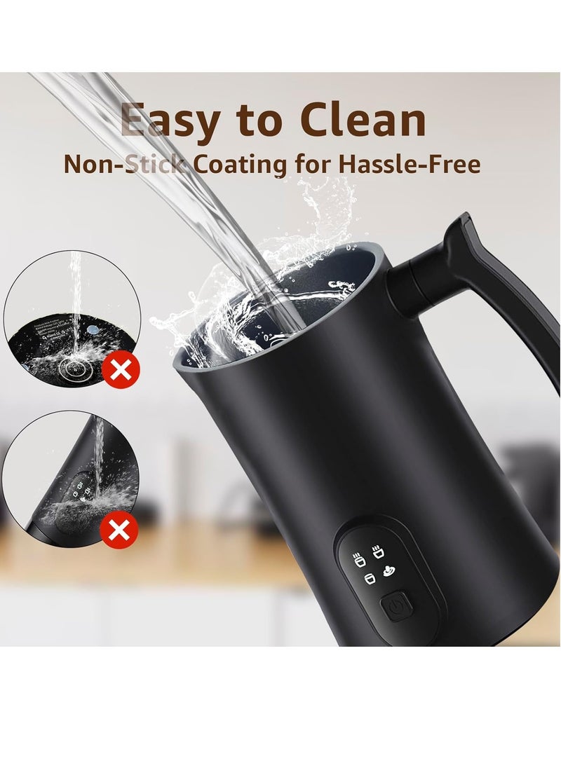 HomarKet - Milk Frother, 4 in 1 Electric Milk Steamer, Automatic Hot and Cold Foam Maker , 12 oz/350ml Detachable Milk Steamer with Washing Brush for Coffee, Latte, Hot Chocolates, Cappuccino - Image 1