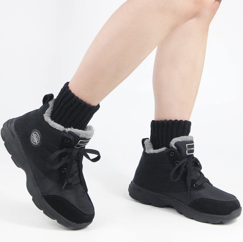 BenSorts Women Winter Solid Boots Socks Thick Warm Wool Socks 3 Pairs Pack Cozy Crew Black - Image 5
