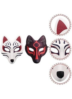CCOVERY Fox Mask Japanese Kabuki Kitsune Masks for Men Women Cosplay Party Masquerade Costume Prop Full Face Stage Performance Mask  - Image 4