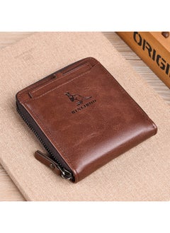 Benli Kangaroo 2003 Coin Purse Multi-card Slot Card Holder Anti-theft Brush Wallet Leather Material Cpact Size-Color:2005 Brown