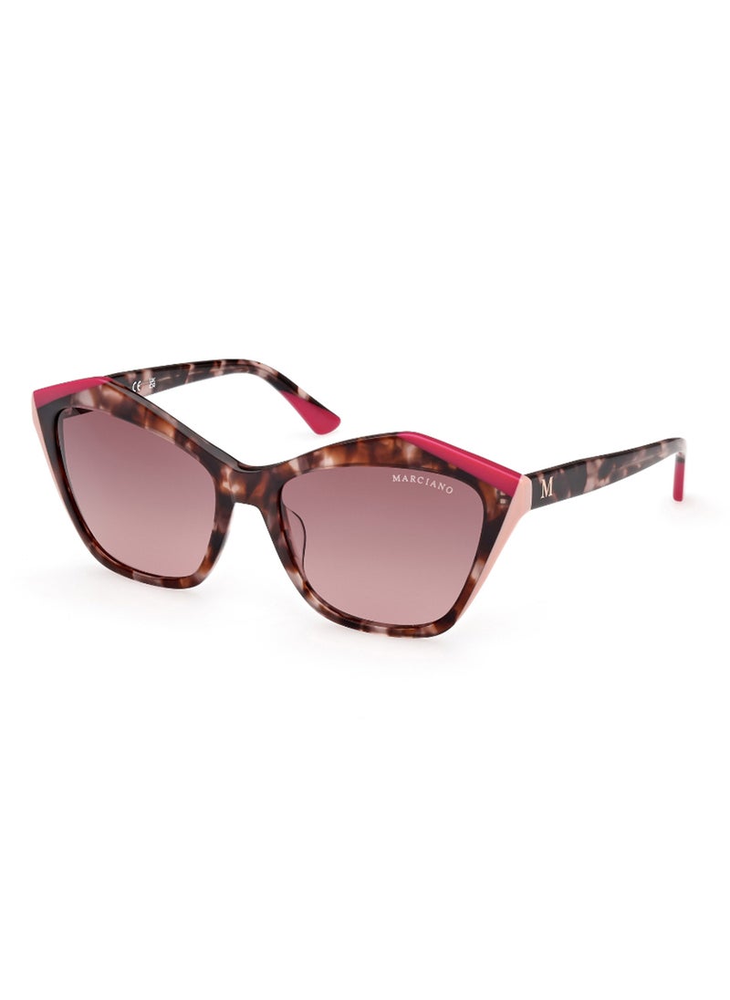 GUESS BY MARCIANO - Women's UV Protection Asymmetrical Shape Acetate Sunglasses GM083274T59 - Lens Size: 59 Mm - Pink - Image 1
