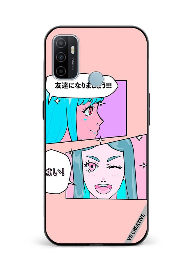 VR CREATIVE Protective Case Cover For Oppo A53 Cute Pastel Collage With Manga Comics Frames With Anime Characters Design Multicolour - Image 1