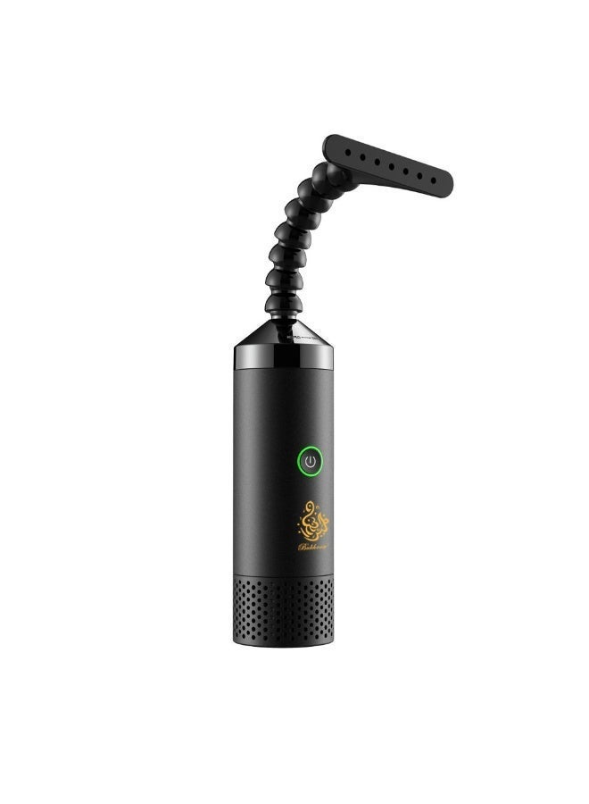 Bukhoon Portable Electric Bakhoor Burner and Flexible Extension Neck Handheld Electronic Mabkhara for Clothes and Home Fragrance 1500mAh USB Rechargeable ,Black - Image 1