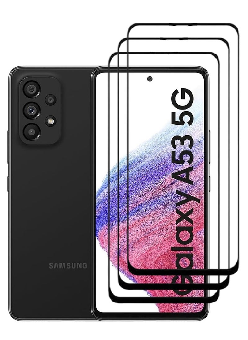 AINA 3 Pieces Tempered Glass Screen Protector 5D Designed For Samsung Galaxy A53 5G Full Glue Edge to Edge Full Screen Coverage And Bubble Free - Image 1