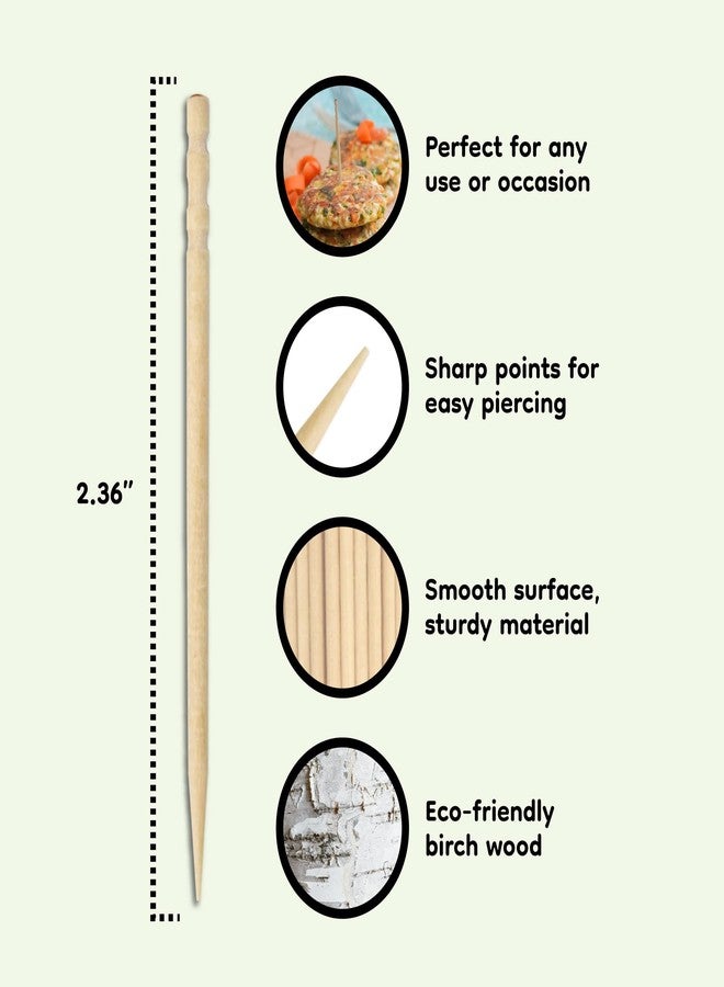BambooMN Premium Wooden Round Toothpicks with Storage Holder for Food or Cleaning Your Teeth, 3 Packs of 300 Pieces, Party Supplies - Image 4
