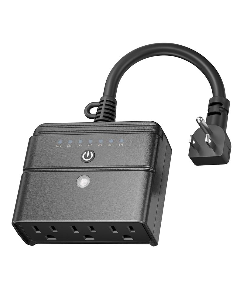 BN-LINK Outdoor Light Timer, Waterproof Plug-in Dusk-to-Dawn Controller with 3 Grounded Outlets for Christmas & Halloween String Lights, 15A 1/2HP, ETL Listed - Image 1