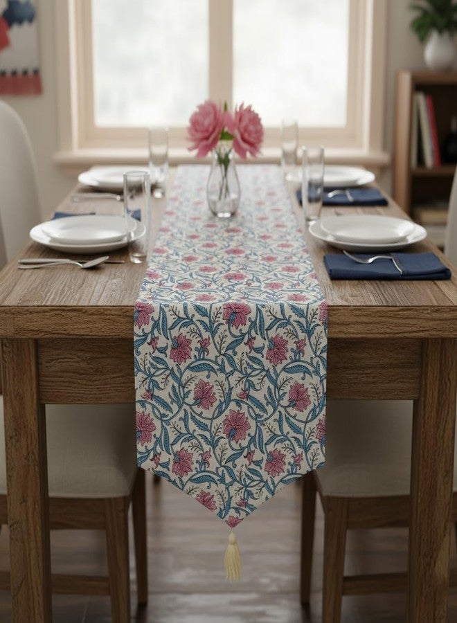 COTSILER Indian Hand Block Printed Cotton Table Runner – 16 x 75 Inch | Ethnic Bohemian Dining Table Décor for Kitchen, Parties & Festive Occasions (Color 1, 16X75 Inch) - Image 3