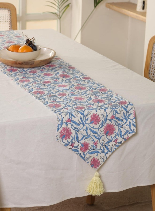 COTSILER Indian Hand Block Printed Cotton Table Runner – 16 x 75 Inch | Ethnic Bohemian Dining Table Décor for Kitchen, Parties & Festive Occasions (Color 1, 16X75 Inch) - Image 4