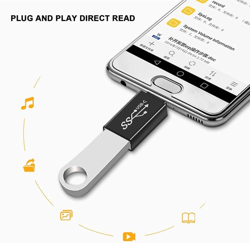 Tobo محول USB إلى Type C - كابل نقل بيانات عالي السرعة Type C - ملحقات نقل بيانات سريعة بسرعة 5Gbps مع USB3.1 للهواتف، معظم أجهزة الكمبيوتر، اللابتوبات للملفات، الفيديوهات، الصور (TD-1059TC) - Image 4